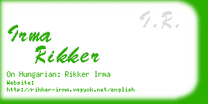 irma rikker business card